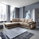 Load image into Gallery viewer, Amazing Sofas NEW LARGE DINO CORNER SOFA JUMBO CORD BEIGE BROWN  LEFT OR RIGHT  MNS (MY NEW SOFA) LTD
