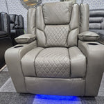 Load image into Gallery viewer, Orlando Electric Recliners Leather Arm Chair (Black, Grey,Brown) /LED LIGHTS/USB PORTS
