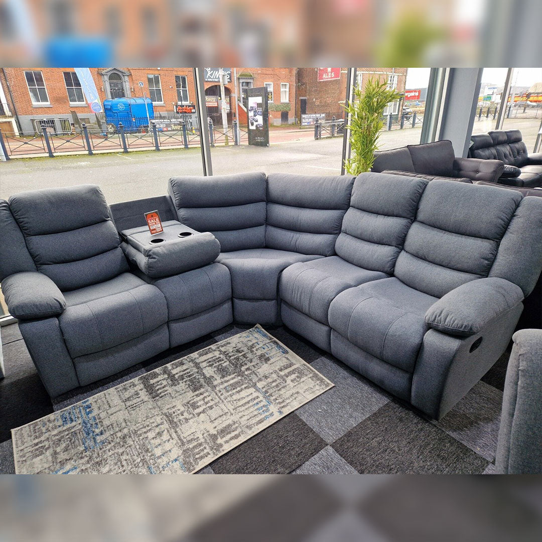 MNS Roma Fabric Recliner Corner Sofa Grey MNS (MY NEW SOFA) LTD