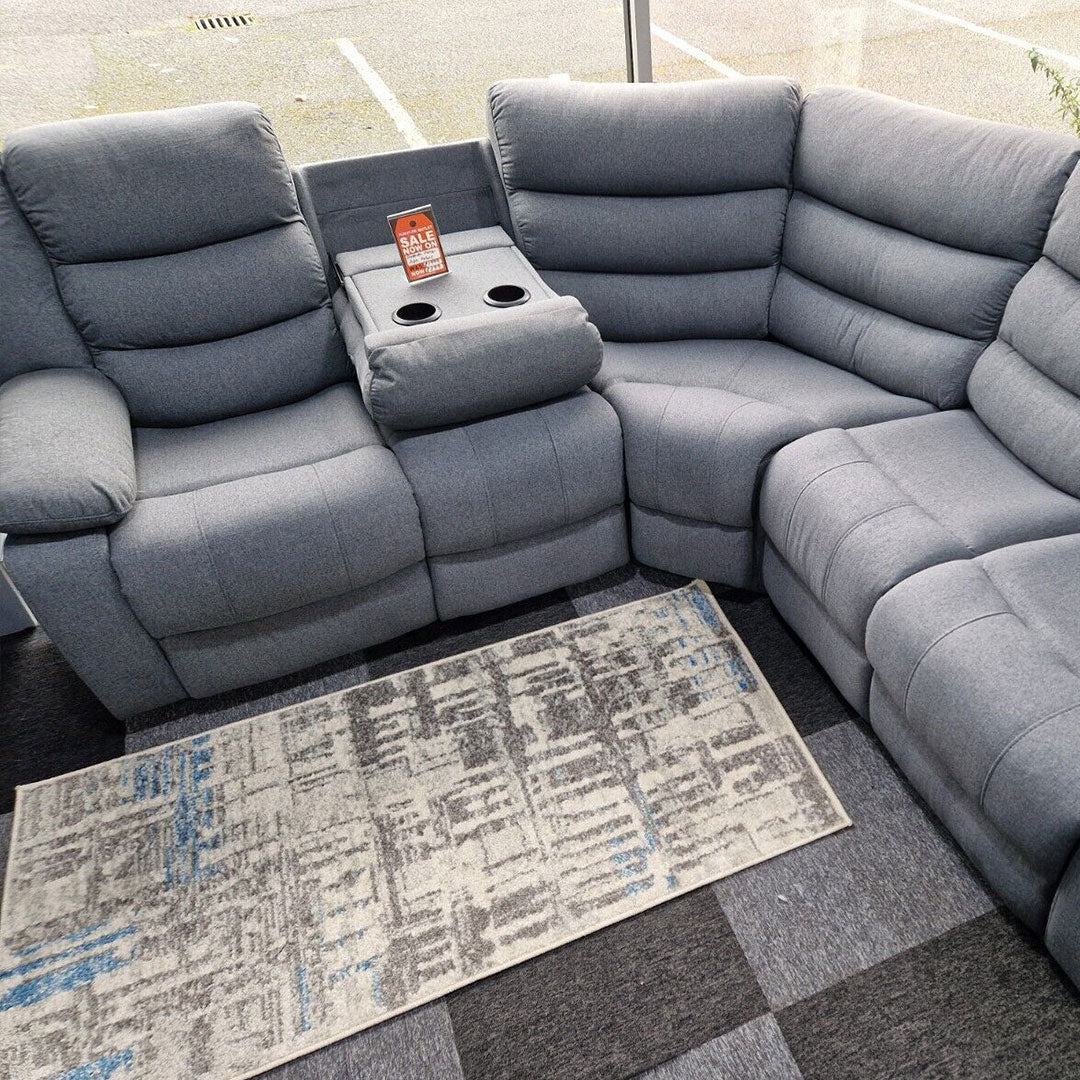 MNS Roma Fabric Recliner Corner Sofa Grey MNS (MY NEW SOFA) LTD