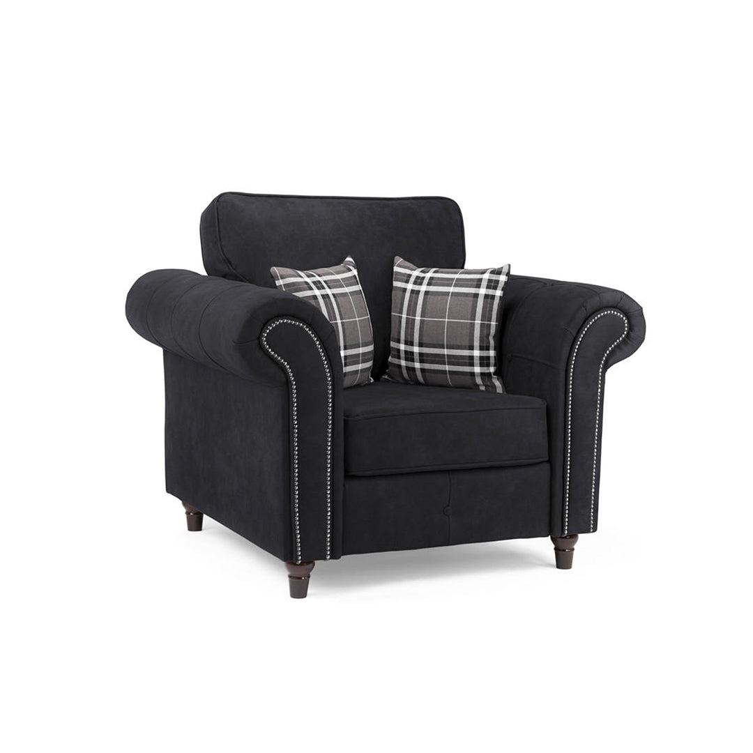 Oakland Leather Armchair , Tan And Black