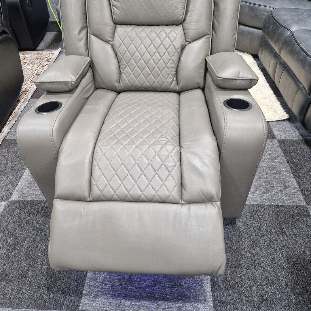 Orlando Electric Recliners Leather Arm Chair (Black, Grey,Brown) /LED LIGHTS/USB PORTS