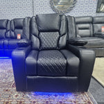 Load image into Gallery viewer, Orlando Electric Recliners Leather Arm Chair (Black, Grey,Brown) /LED LIGHTS/USB PORTS
