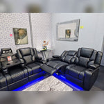Load image into Gallery viewer, MNS Orlando Electric Recliners 3+2 Seater Leather Sofa (Black, Grey) /LED LIGHTS/WIRELESS CHARGER
