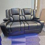 Load image into Gallery viewer, MNS Orlando Electric Recliners 3+2 Seater Leather Sofa (Black, Grey) /LED LIGHTS/WIRELESS CHARGER
