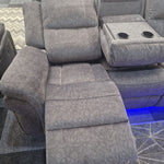 Load image into Gallery viewer, Berlin Fabric Electric Recliner Sofa 3+2 Seater Grey-USB Ports , Led Lights , Cup Holders
