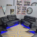 Load image into Gallery viewer, Roma Leather Electric Recliner Sofa with Cupholders - 3+2 Seater Sofa - Black , Grey(3+2 Seater)
