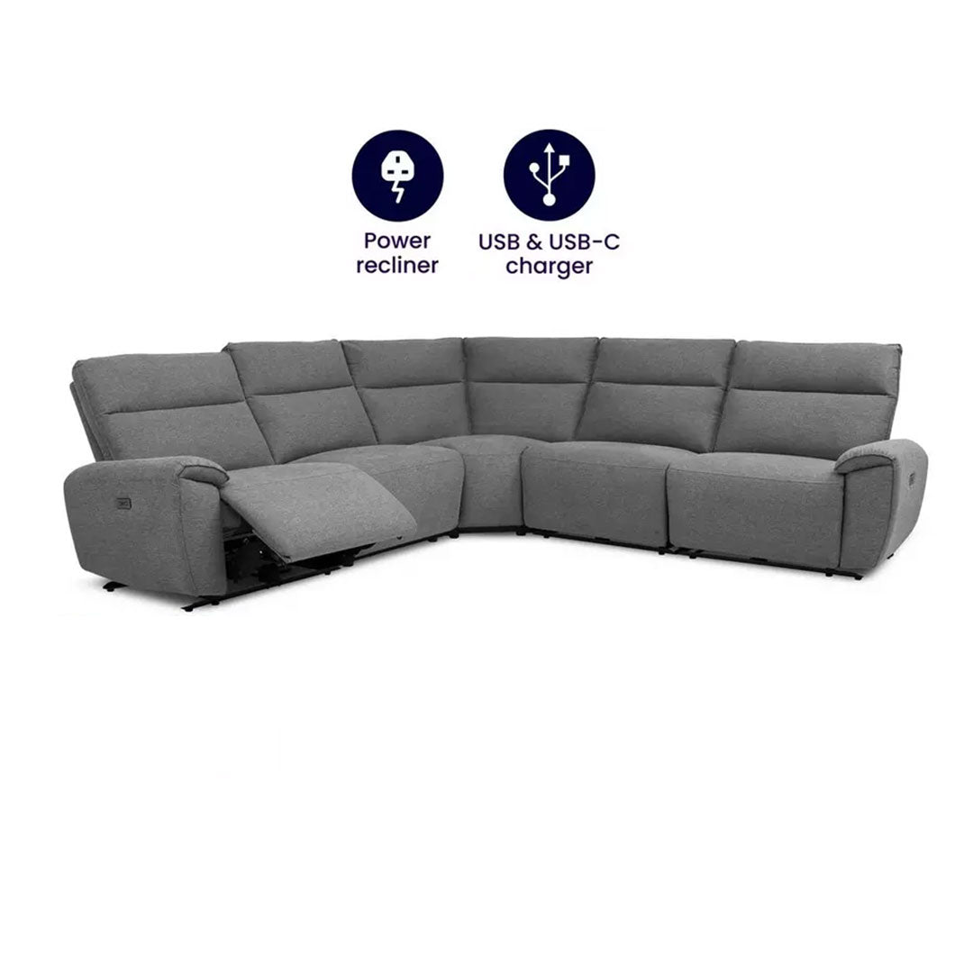 MNS Aussie Express Fabric Recliner Corner Sofa 2 Corner 2 Power Recliner MNS (MY NEW SOFA) LTD