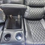Load image into Gallery viewer, MNS Halifax Leather Electric Recliner Corner Sofa(Black,Beige)-USB Ports/LED LIGHTS/CUP HOLDERS
