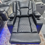 Load image into Gallery viewer, MNS Orlando Electric Recliners 3+2 Seater Leather Sofa (Black, Grey) /LED LIGHTS/WIRELESS CHARGER
