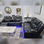 Load image into Gallery viewer, MNS Orlando Electric Recliners 3+2 Seater Leather Sofa (Black, Grey) /LED LIGHTS/WIRELESS CHARGER
