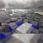 Load image into Gallery viewer, Berlin Fabric Electric Recliner Sofa 3+2 Seater Grey-USB Ports , Led Lights , Cup Holders
