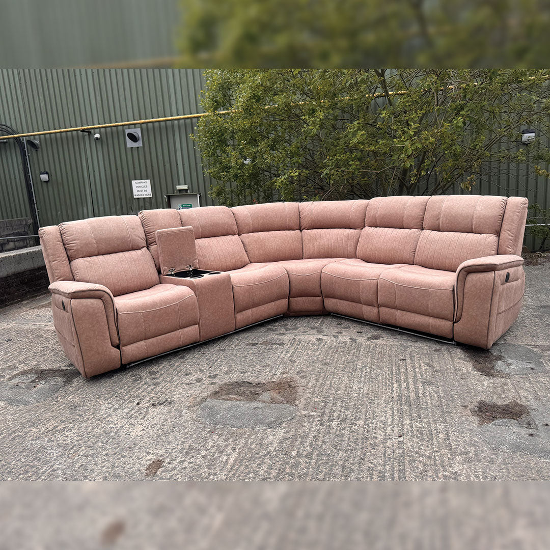 MNS Hannah Electric Recliner Corner Sofa Micro Fibre Fabric