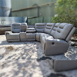 Load image into Gallery viewer, MNS Halifax Leather Electric Recliner Corner Sofa(Black,Grey,Beige)-USB Ports/LED LIGHTS/CUP HOLDERS
