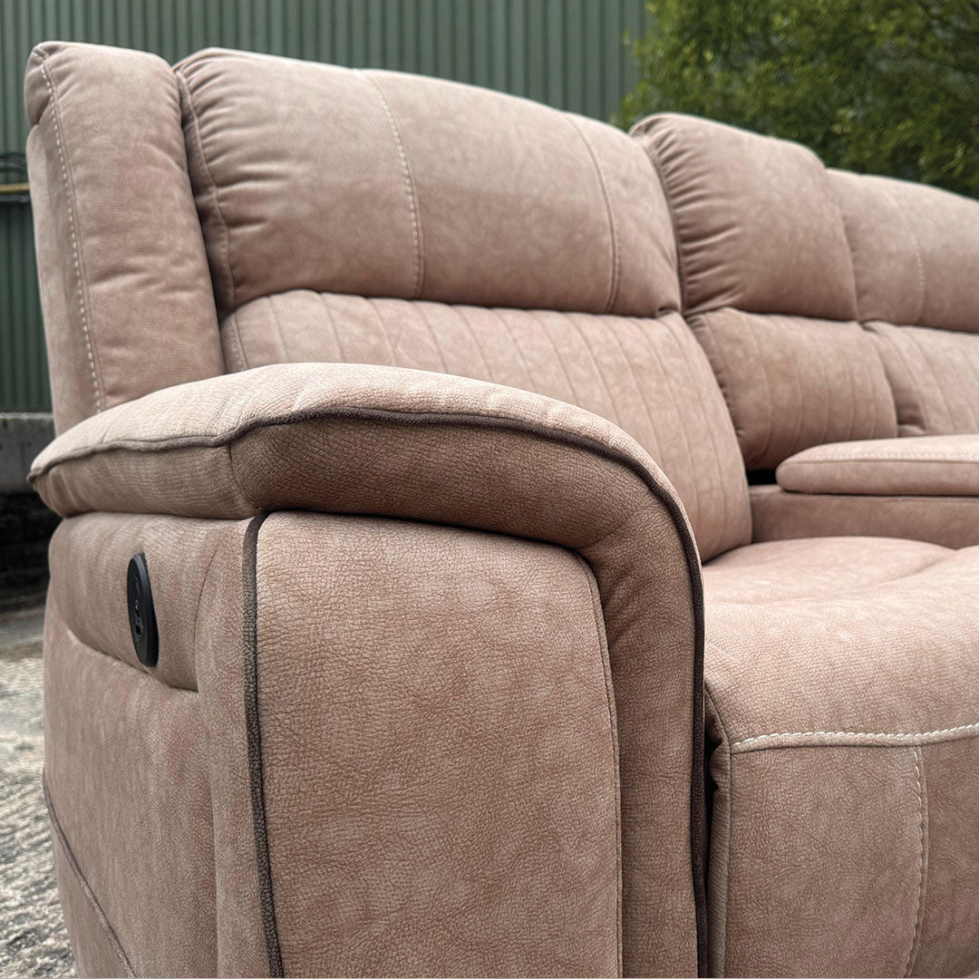 MNS Hannah Electric Recliner Corner Sofa Micro Fibre Fabric