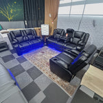 Load image into Gallery viewer, MNS Orlando Electric Recliners 3+2 Seater Leather Sofa (Black, Grey) /LED LIGHTS/WIRELESS CHARGER
