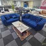 Load image into Gallery viewer, Toronto chesterfield sofa 3+2 blue &amp; gold MNS (MY NEW SOFA) LTD

