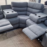 Load image into Gallery viewer, MNS Roma Fabric Recliner Corner Sofa Grey
