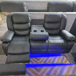 Load image into Gallery viewer, Roma Leather Electric Recliner Sofa with Cupholders - 3+2 Seater Sofa - Black , Grey(3+2 Seater)
