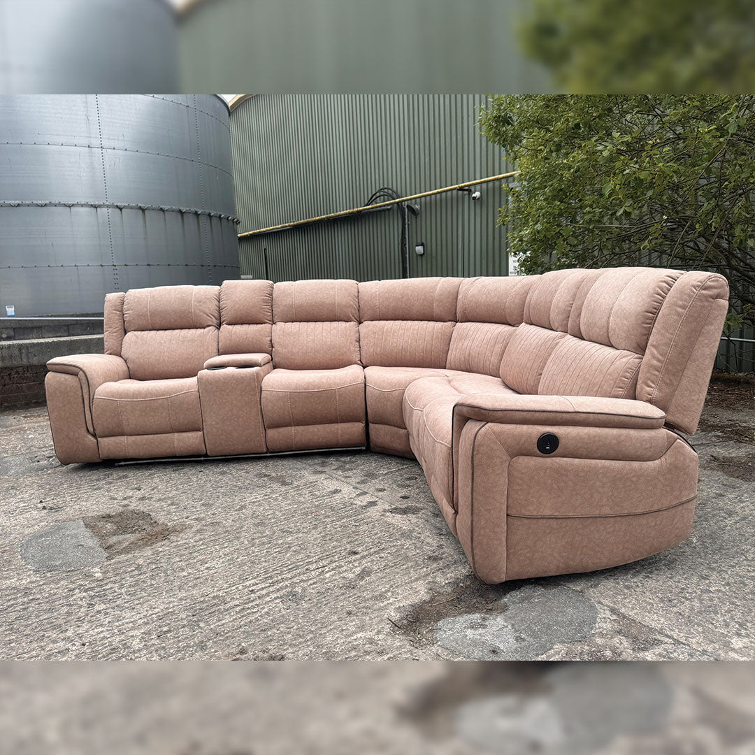 MNS Hannah Electric Recliner Corner Sofa Micro Fibre Fabric