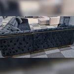 Load image into Gallery viewer, Toronto Chesterfield Corner Sofa Black &amp; Gold


