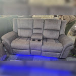 Load image into Gallery viewer, Berlin Fabric Electric Recliner Sofa 3+2 Seater Grey-USB Ports , Led Lights , Cup Holders
