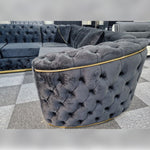 Load image into Gallery viewer, Toronto Chesterfield Corner Sofa Black &amp; Gold MNS (MY NEW SOFA) LTD
