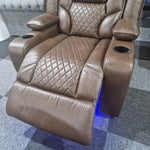 Load image into Gallery viewer, Orlando Electric Recliners Leather Arm Chair (Black, Grey,Brown) /LED LIGHTS/USB PORTS
