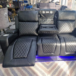 Load image into Gallery viewer, MNS Florida Music Electric Recliners 3+2 Seater Leather Sofa (Black, Grey) Blutooth Speakers/LED LIGHTS/USB CHARGER
