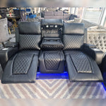 Load image into Gallery viewer, MNS Florida Music Electric Recliners 3+2 Seater Leather Sofa (Black, Grey) Blutooth Speakers/LED LIGHTS/USB CHARGER

