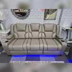 Load image into Gallery viewer, MNS Orlando Electric Recliners 3+2 Seater Leather Sofa (Black, Grey) /LED LIGHTS/WIRELESS CHARGER
