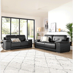 Load image into Gallery viewer, Kansas Leather Sofa Black 3+2 Seater 
