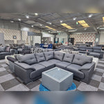 Load image into Gallery viewer, Kansas Leather Corner Sofa Grey
