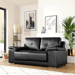 Load image into Gallery viewer, Kansas Leather Sofa Black 3+2 Seater 
