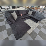 Load image into Gallery viewer, Bishop U Shape Sofa High Back In Black And Cream Colour - MNS (MY NEW SOFA) LTD
