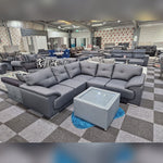 Load image into Gallery viewer, Kansas Leather Corner Sofa Grey
