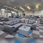 Load image into Gallery viewer, Kansas Leather Corner Sofa Grey
