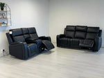 Load image into Gallery viewer, MNS Florida Music Electric Recliners 3+2 Seater Leather Sofa (Black, Grey) Blutooth Speakers/LED LIGHTS/WIRELESS CHARGER
