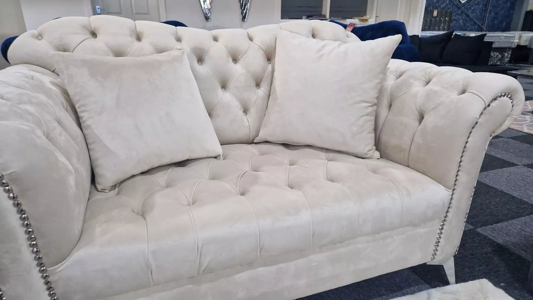 Elegance Chesterfield Sofa 3+2 Cream